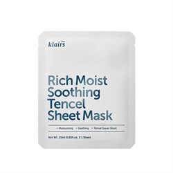 Успокаивающая маска для увлажнения кожи Rich Moist Soothing Tencel Sheet Mask  Dear, Klairs - фото 5307