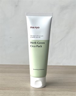 Успокаивающая  глиняная маска с экстрактом зеленого чая Herb Green Cica Pack Manyo - фото 5690